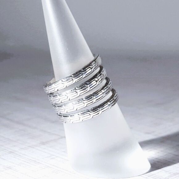 Sterling Silver Ring Multi Band Size 5-1/2 - Picture 6 of 14